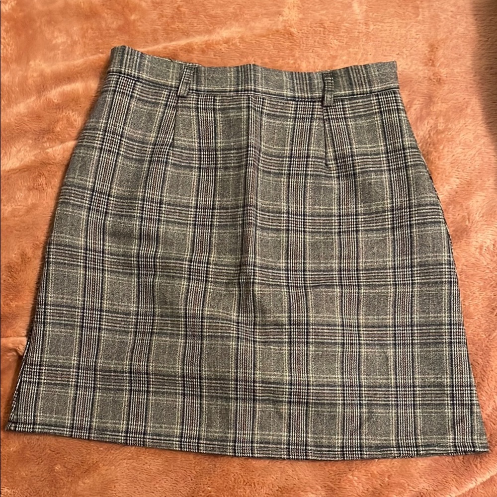 Classic Gray Plaid Women's Skirt